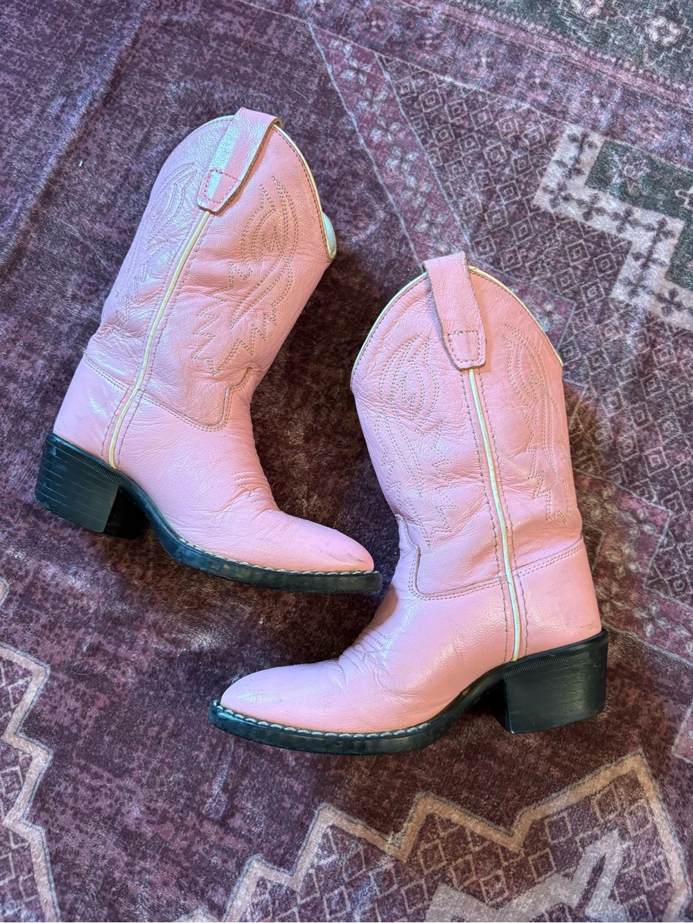 Old West | Pink Leather Cowboy Boots | 100 (10)